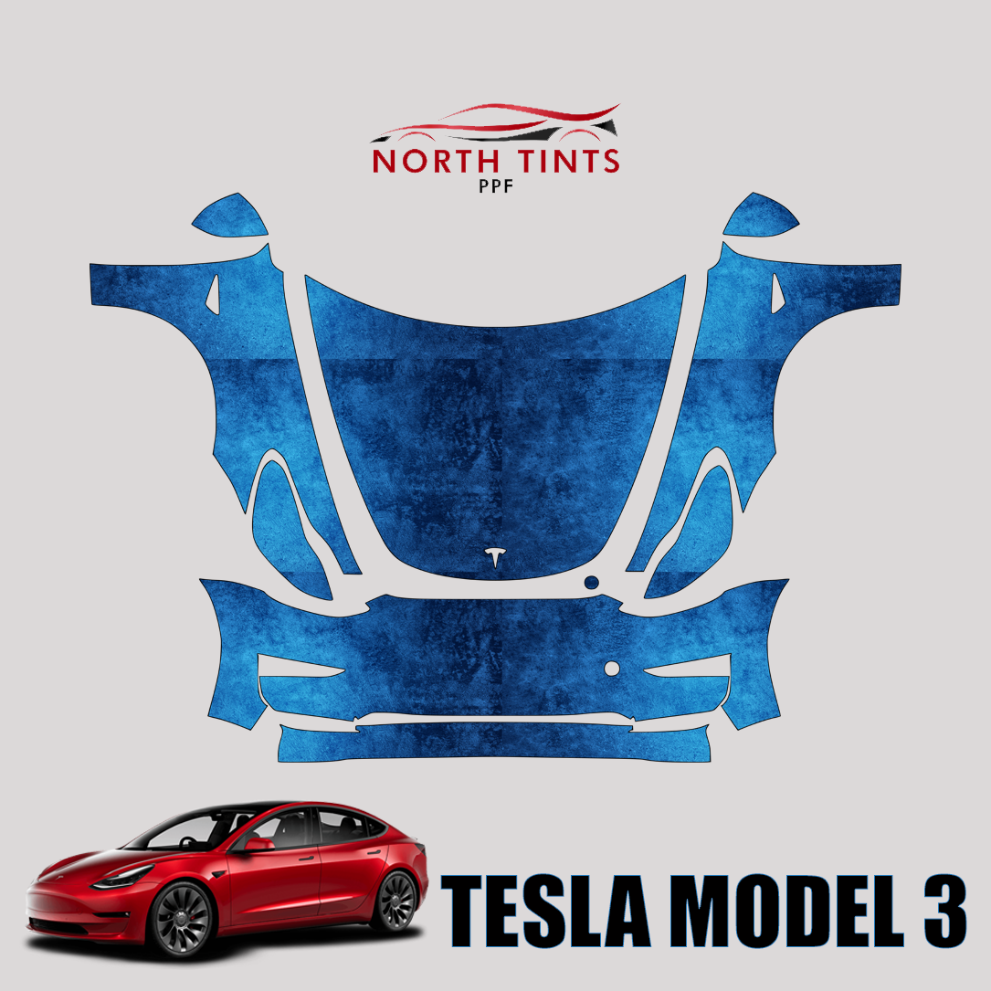 2017 - 2023 Tesla Model 3 Precut PPF Full Front Coverage - Paint Protection  Film - North Tints, Precut Window Tint
